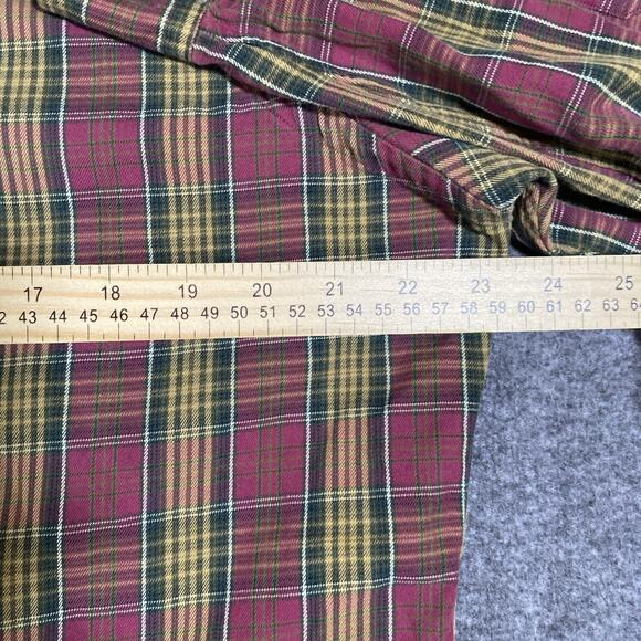 Ralph‎ Lauren Flannel Shirt Mens Large Red Green Plaid Christmas Classic Fit - Picture 4 of 8